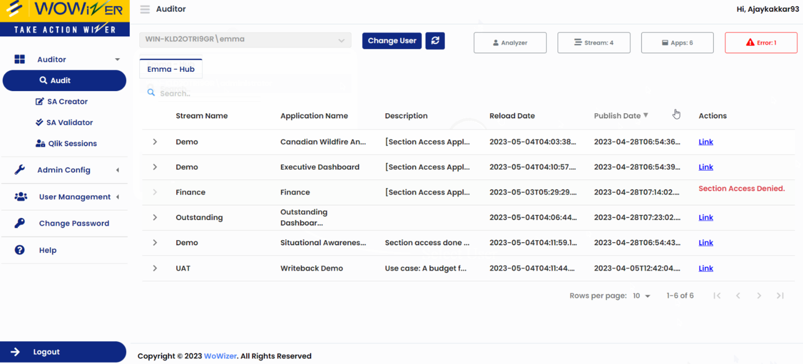 Wowizer Data Access Auditor — Qlik Sense Security & Access Governance